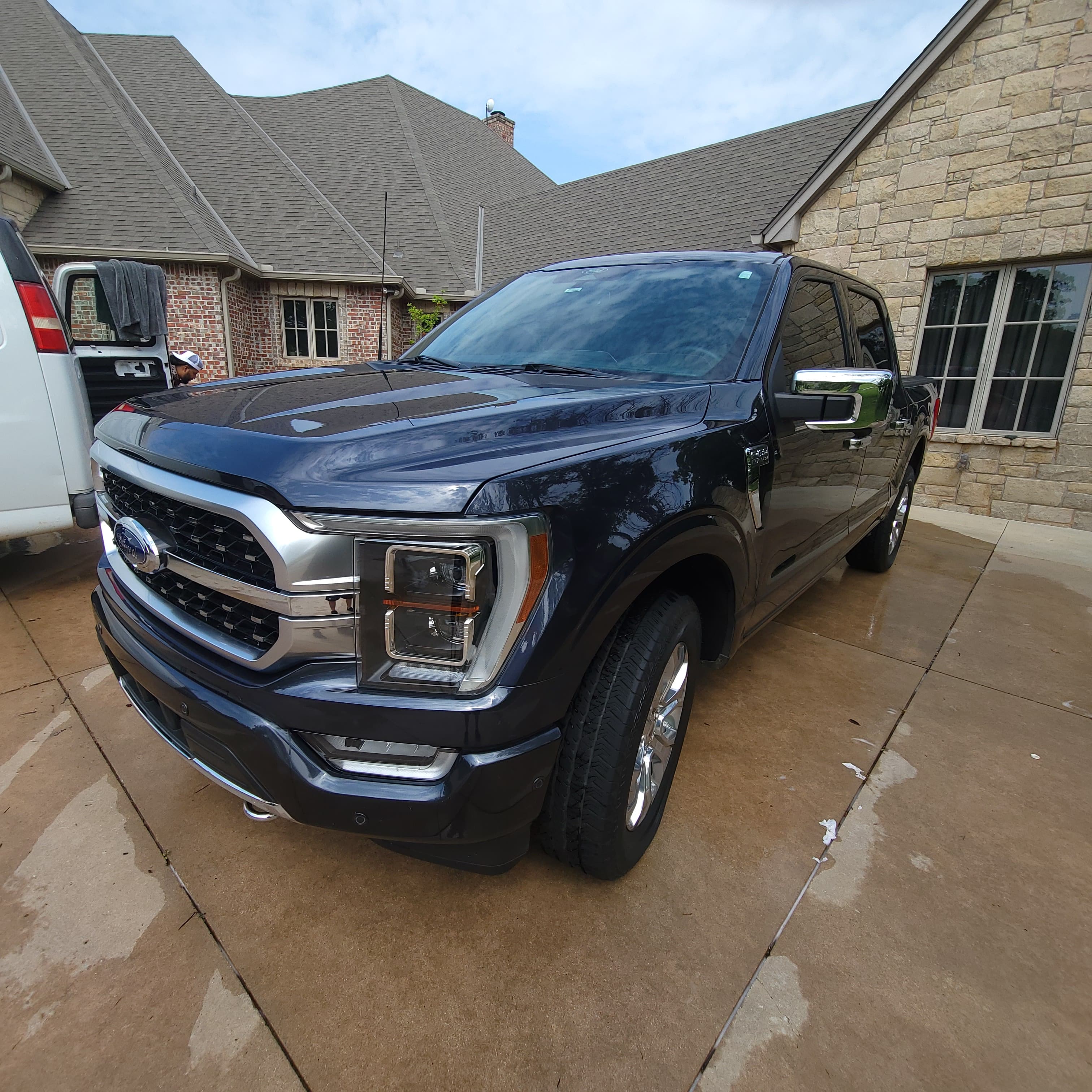 Blue F-150 after mobile detailing service